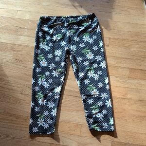 Source Unknown Black Floral Kids Leggings